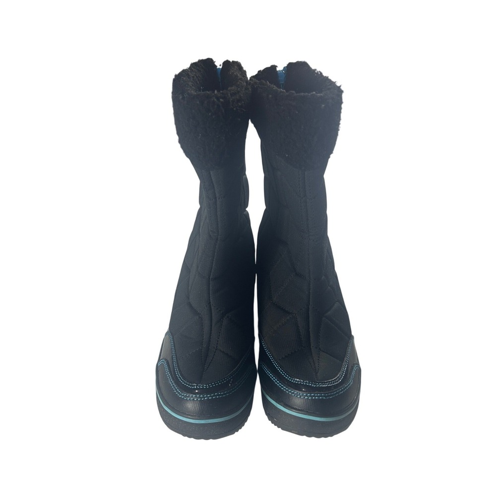 Skechers‎ 47580 Womens 9 Black Blue Waterproof Thinsulate Faux Fur Winter Boots